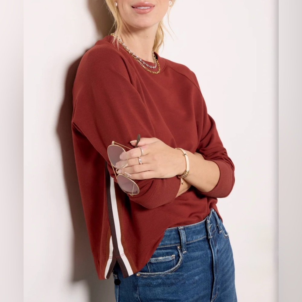 Taylor Stripe Trim Sweatshirt Sz S